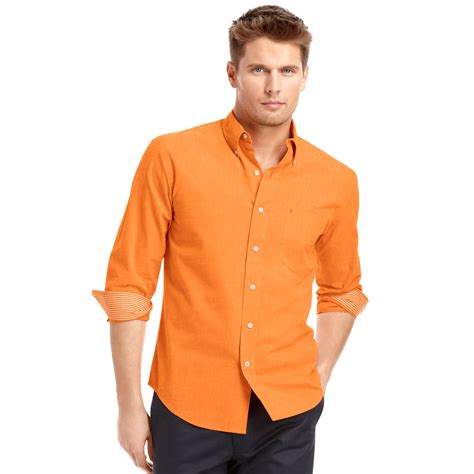 Mens Orange Long Sleeve Shirts (23) 